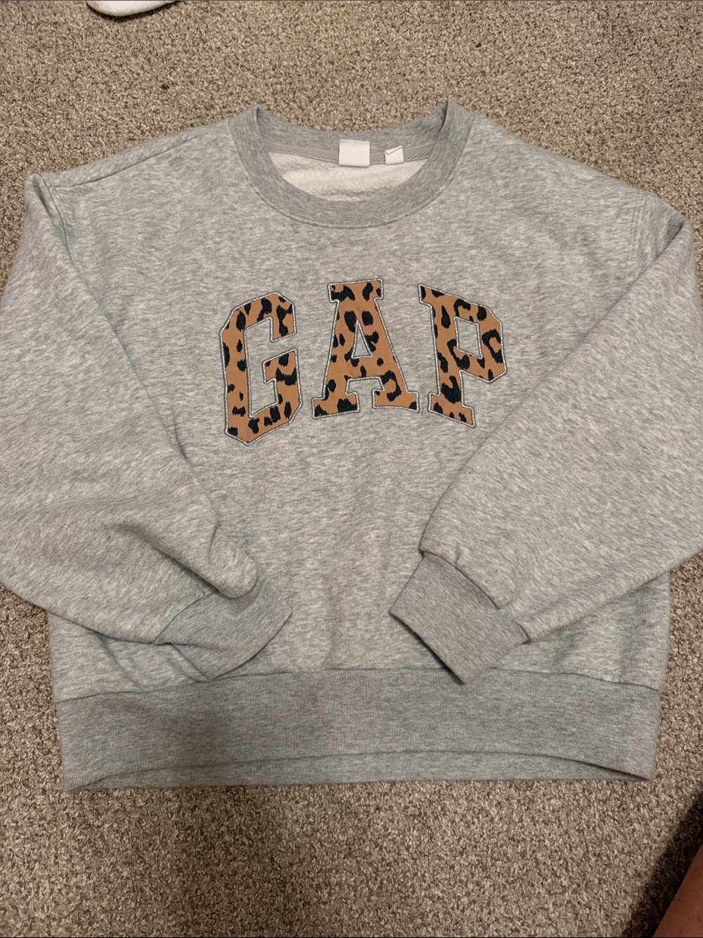 GAP Light Gray Sweatshirt with Leopard Logo